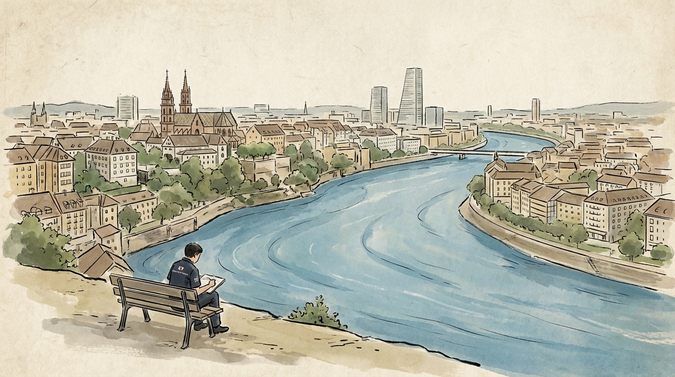 Basel Panorama vom Rhein