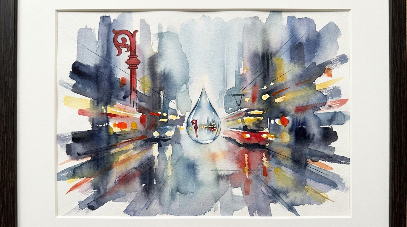 Basel Stadtleben Aquarell